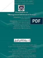 Presentation On "Management Information System": Submitted To: Submitted by