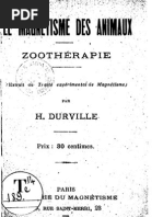 DURVILLE Hector - Le Magnétisme Des Animaux