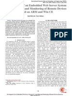 Development of An Embedded Web Server System For Controlling and Monitoring of Remote Devices Based On ARM and Win CE