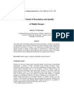 Linear Model of Resolution and Quality of Digital Images