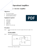 Chapter 3 - Operational Amplifiers: Experiment 3.1 - Inverter Amplifier