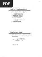 Class 14: Drag Prediction II: Parasite Drag - "Drag Build-Up"