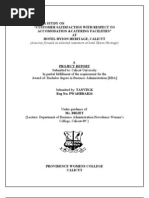 A Study On "Customer Satisfaction With Respect To Accomodation &catering Facilities" AT Hotel Hyson Heritage, Calicut