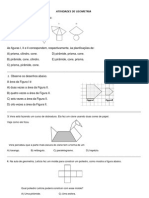 Atividades de Geometria