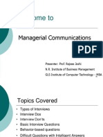 Managerial Communication Session 26 27 Interviewing