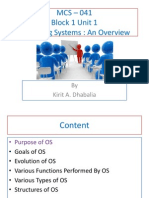 MCS - 041 Block 1 Unit 1 Operating Systems An Overview