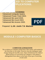 Advanced Computer Application