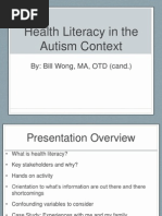 Health Literacy in The Autism Context