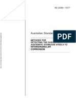 As 2038-1977 Methods For Detecting The Susceptibility of Austenitic Stainless Steels To Intergranular Corrosi