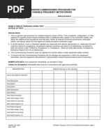 Standard Commissioning Procedure For Variable Frequency Motor Drives