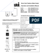 Rinnai Owners Manual R98LSi Tankless Water Heater