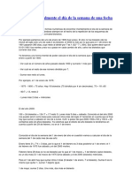 Calcular Mentalmente El Día de La Semana de Una Fecha Cualquiera