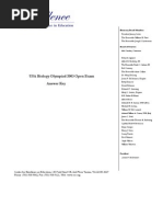 USA Biology Olympiad 2003 Open Exam Answer Key