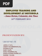 1st Group Seminar PPT - Employee Training and Development at Motorola