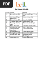 Enrichment Schedule