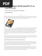 Configure RAID Using HP ACU On Your HP Server