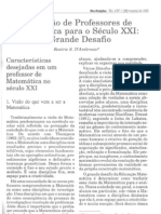 Formação de Professores de Matemática para o Século XXI