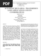 Paper On Automatic Reclosing Transmission Lines Applications and Its Considerations