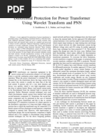 Differential Protection For Power Transformer Using Wavelet Transform and PNN