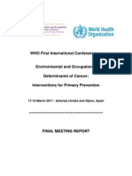 Enviromental & Occupational Determinants of Cancer WHO 17-18mar2011