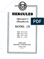 Hercules Operator's Handbook Model JX