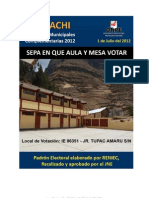 Sepa Dónde Votar en Las Elecciones Municipales Complementarias 2012