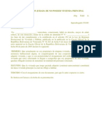 Modelo Declaracion Jurada de No Poseer Vivienda Principal Mod.