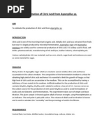 Estimation of Citric Acid From Aspergillus SP