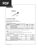 N-Channel RF Amplifier: Absolute Maximum Ratings Symbol Parameter Value Units