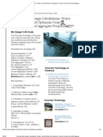 Concrete Mix Design Calculations - Water Cement Ratio and Optimum Cement Content and Ideal Aggregate Propotions