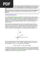 Projectile Motion Constant Acceleration