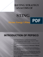 Marketing Strategy Analysis Of: Sting