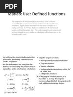 Matlab: User Defined Functions