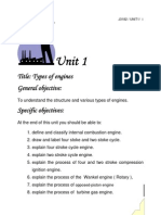 Unit 1: Title: Types of Engines General Objective: Specific Objectives