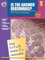 Is the Answer Reasonable?, Grade 4: The Test Connection