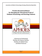 Practice Recommendations: Managing the Educational Needs of Pediatric Hematology & Oncology Patients