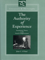 The Authority of Experience: Sensationist Theory in the French Enlightenment