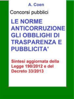 Le norme anticorruzione, gli obblighi di trasparenza e pubblicità - Sintesi per concorsi pubblici: Sintesi aggiornata per concorsi pubblici della Legge 190/2012 e del decreto 33/2013