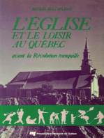 L' Église et le loisir au Québec: Avant la Révolution tranquille