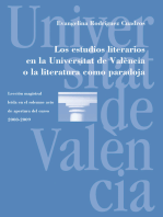 Los estudios literarios en la Universitat de València o la literatura como paradoja