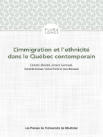 L' IMMIGRATION ET L'ETHNICITE DANS LE QUEBEC CONTEMPORAIN