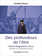 Des profondeurs de l'être: Marie-Magdeleine Davy, itinéraire d'une philosophe absolue