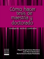 Cómo hacer tesis de maestría y doctorado