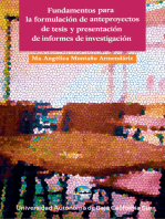 Fundamentos para la formulación de anteproyectos de tesis y presentación de informes de investigación