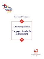 Literatura y filosofía: La gaya ciencia de la literatura