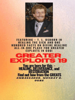 Greater Exploits - 19 Featuring - T. L. Osborn In Healing the Sick and One Hundred facts..: On divine Healing ALL-IN-ONE PLACE for Greater Exploits In God! - You are Born for This - Healing, Deliverance and Restoration - Equipping Series