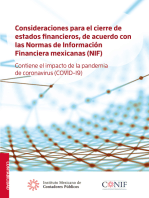 Consideraciones para el cierre de estados financieros, de acuerdo con las Normas de Información Financiera mexicanas (NIF).: Contiene el impacto de la pandemia de coronavirus (COVID-19)