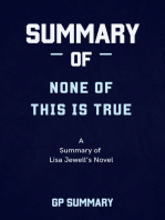 Summary of None of This Is True a novel by Lisa Jewell