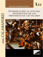 Introducción al estudio sistemático de las providencias cautelares