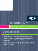 Cryotherapy: Prepared By: Floriza P. de Leon, PTRP